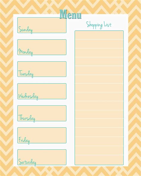 FREE Weekly Menu Planner Printable (4 Colors) - Cupcake Diaries Menu Planning Printable, Weekly ...