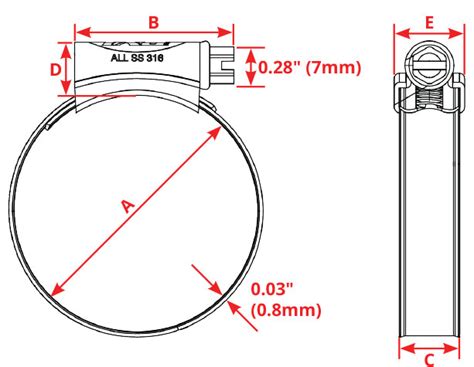 Worm Gear Hose Clamp Size Chart - PYI Inc.