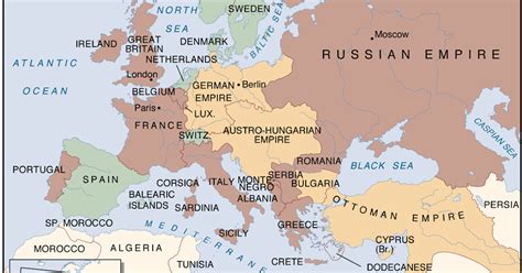 Europe World War Map 1914 To 1918