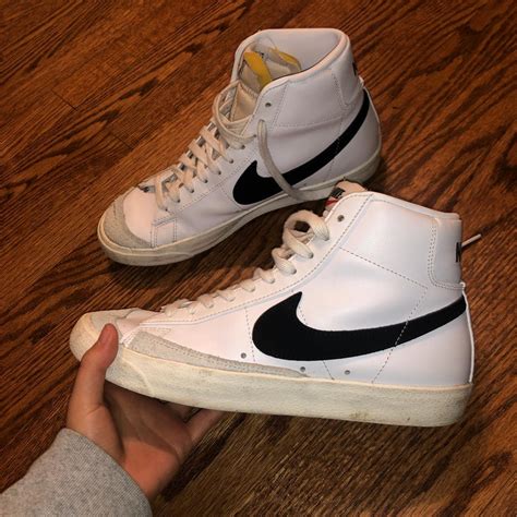 Nike high top blazer black swoosh Worn but so much... - Depop