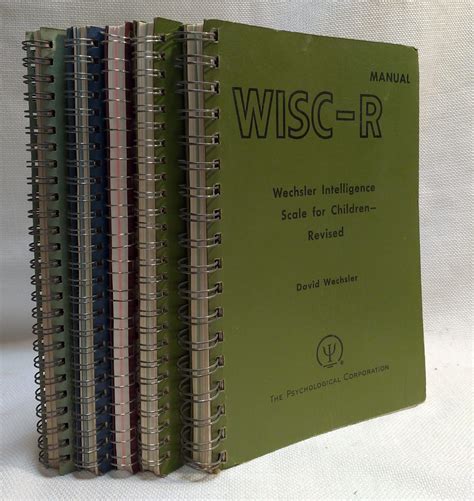 [IQ Testing] The Wechsler Intelligence Scale [manuals]: "Wechsler Intelligence Scale for ...