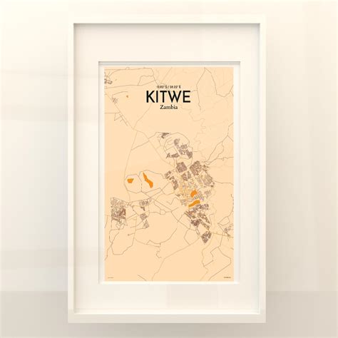 Kitwe City Map, Art Print, Wall Decor - OurPoster.com