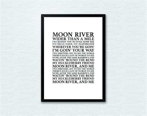 Moon River Frank Sinatra Lyrics Song Lyrics Typography Print | Etsy