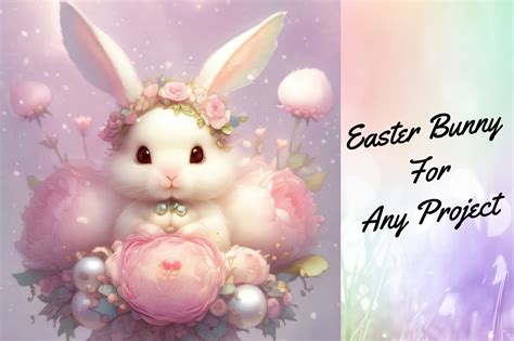 Easter Bunny with Flowers Graphic by YnovaArt · Creative Fabrica