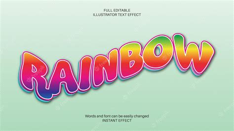 Premium Vector | Rainbow text effect