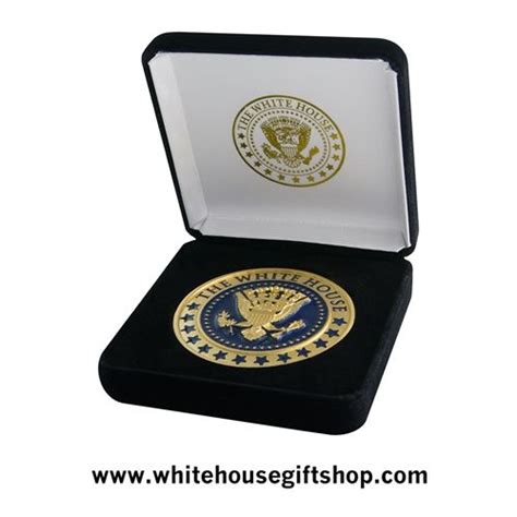 8 LEFT! White House & Presidential Seal Medallion Coin, #2 in Series, Gold & Blue Enamels ...