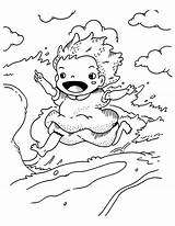 Ponyo Coloring Pages Sketch Page sketch template