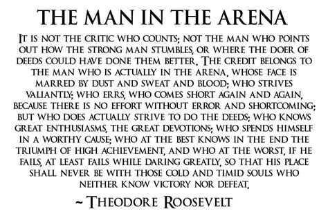 The Man In The Arena Printable Free