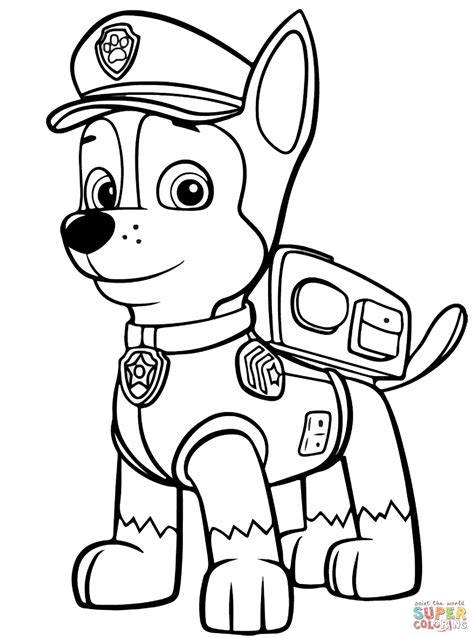 Paw Patrol Chase Coloring Coloring Pages