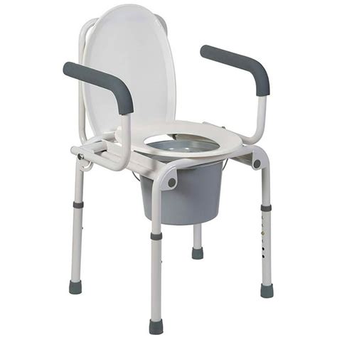 DMI Portable Toilet for Seniors and Elderly, Drop-Arm Steel Bedside Commodes, Adult Potty Chair ...