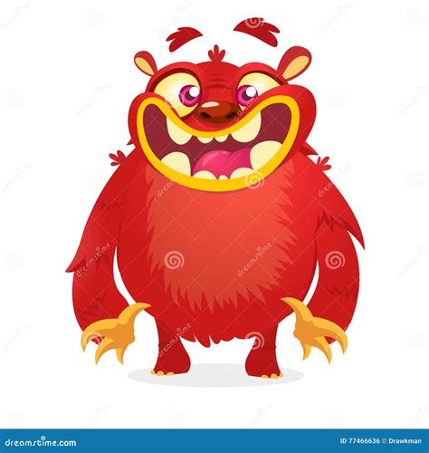 Cute Red Monster. Vector Cartoon Halloween Character. Stock Vector ...