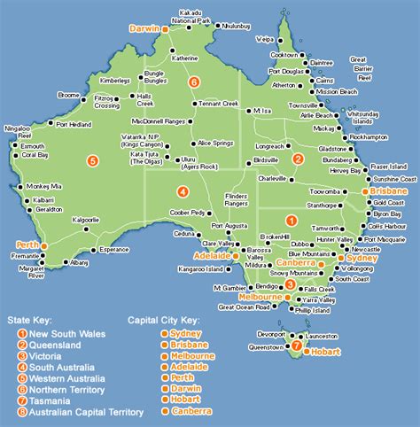 Australia Major Cities Map