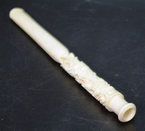 1950s Carved Ivory Cigarette Holder - 12cm Length - Smoking Accessories - Cigar/Cigarette ...