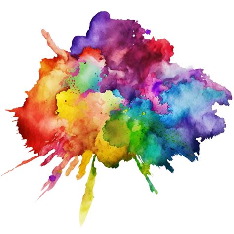 Rainbow Watercolor Texture Splash Background Element 23654951 PNG