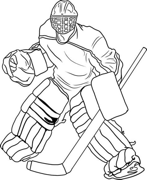 Hockey Goal Keeper Player Costume Coloring Page - NetArt | Sports ...