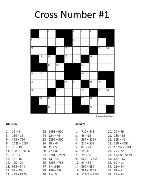 Kids Crossword Puzzle For 12-Year-Olds Printable | Sally Crossword Puzzles