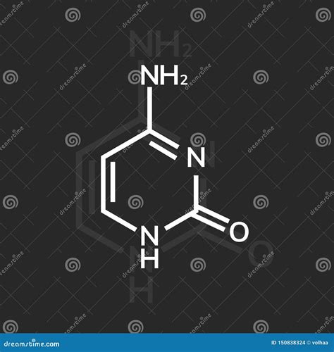 Cytosine chemical formula stock vector. Illustration of chemistry ...