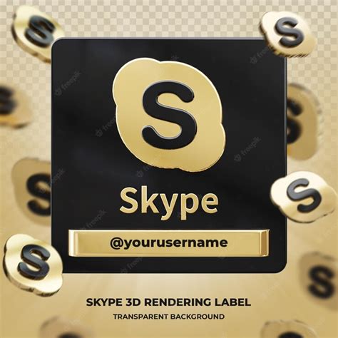 Premium PSD | Banner icon profile on skype 3d rendering label isolated