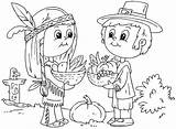 Thanksgiving Indian Coloring Sheets Pages sketch template
