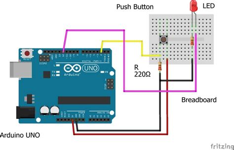 Toggle button with Arduino | push button Arduino | toggle Light switch