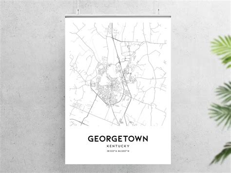 Georgetown Map Print Georgetown Map Poster Wall Art Ky City | Etsy