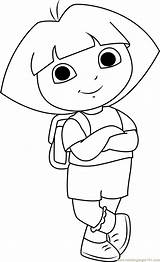Dora Smiling Coloring Page For Kids  Free The Explorer Printable sketch template