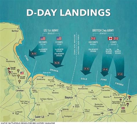 D-Day History on Instagram: “The D-Day Landings ——————————————————— #map #landings #coast # ...