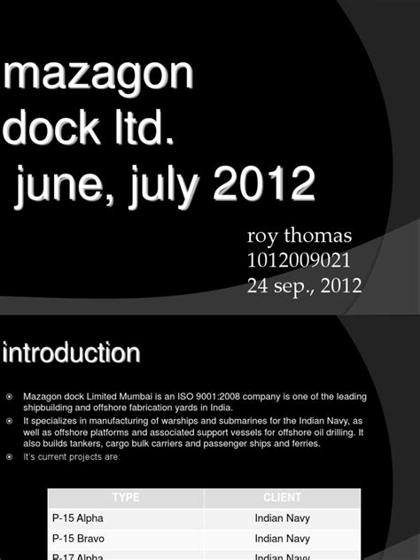 Mazagon Dock LTD-PPT | Ships | Warships