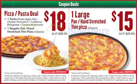 Pizza Hut Delivery $18 Pizza & Pasta Coupon Code 25 Nov 2014