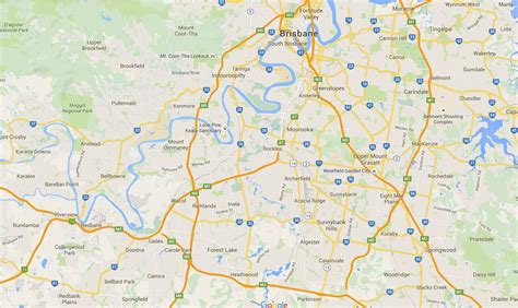 Brisbane map, Brisbane river, Fortitude valley