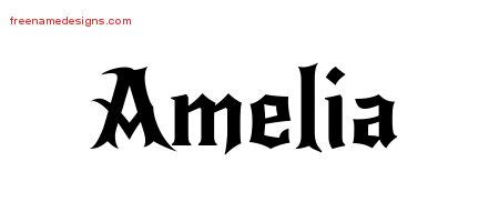 Gothic Name Tattoo Designs Amelia Free Graphic - Free Name Designs