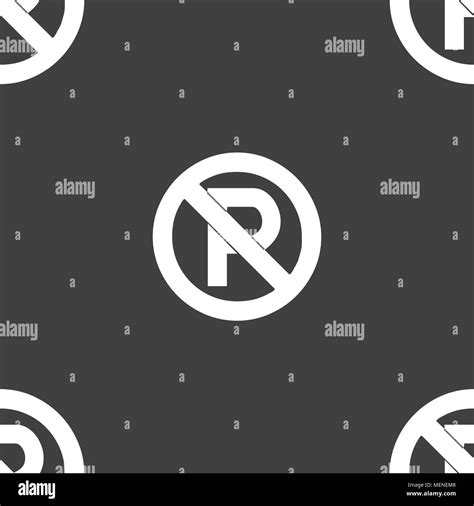 No parking icon sign. Seamless pattern on a gray background. Vector illustration Stock Vector ...