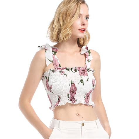 2018 New Sexy Summer Camis Slim Flowers Print Sling Vest Female Short Crop Tops Sweet Girls Tops ...