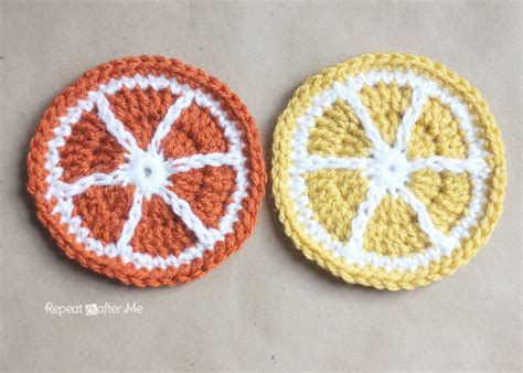 Crochet Fruit Coasters Pattern - Repeat Crafter Me