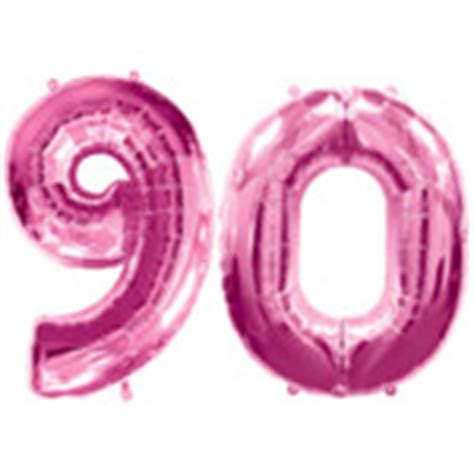 Pink Number 90 Balloons, Pink 90th Birthday Balloons