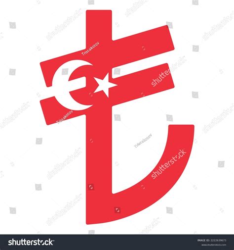 Lira symbol in Turkey flag colors. - Royalty Free Stock Vector 2222639673 - Avopix.com