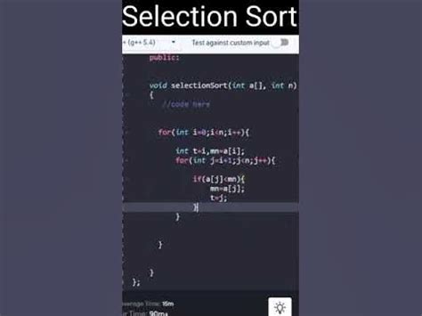 Selection Sort gfg practice problem solving #shorts #gfg #coding #programming - YouTube