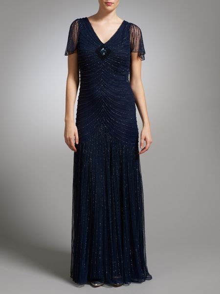 John Lewis John Lewis Beaded Maxi Dress Navy in Blue (navy) | Lyst