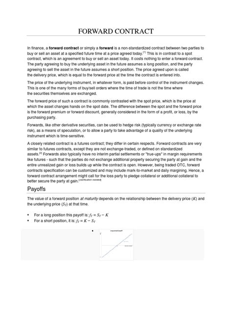 Forward Contract | PDF | Futures Contract | Margin (Finance)