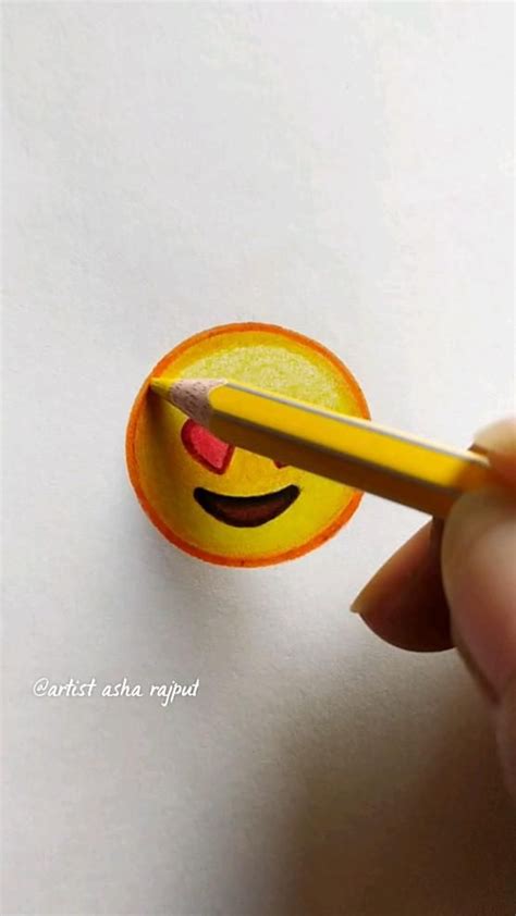 emoji drawing, emoji drawing with color pencil, coloured pencil drawing ...