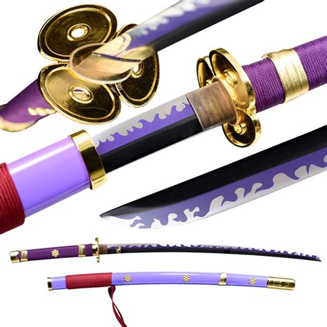 Buy One Piece Roronoa Zoro's Katana Purple Yama Enma Cosplay Replica Anime s High-Carbon Steel ...