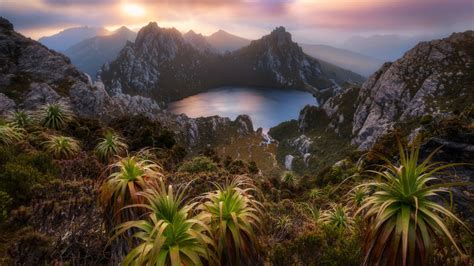 Australia Lake Oberon Landscape Mountain Tasmania Western Arthurs HD ...