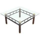 Metal and Marble Square Coffee Table For Sale at 1stDibs