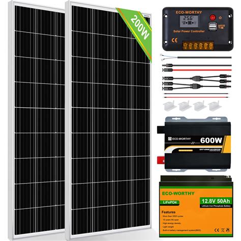 Buy ECO-WORTHY200 Watt 12V Complete Solar Panel Starter Kit for RV Off ...