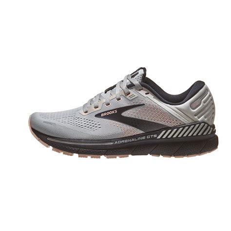 Brooks Adrenaline GTS 22 Women's Shoes Grey/Rose/Black 360° View - Tennis Warehouse