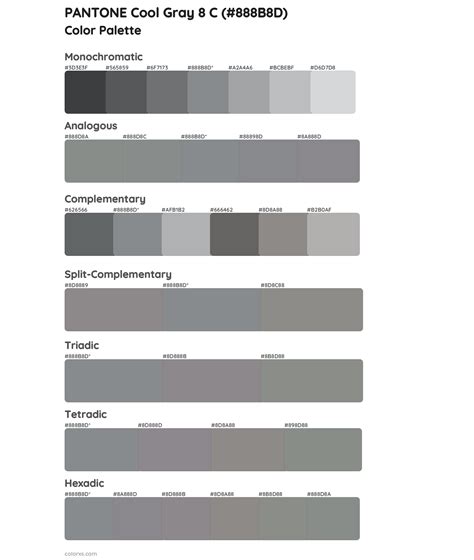 PANTONE Cool Gray 8 C color palettes - colorxs.com