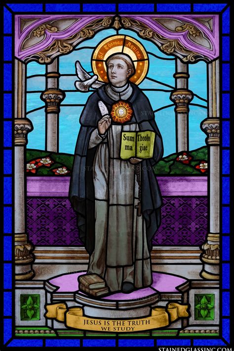 "Saint Thomas Aquinas" Religious Stained Glass Window