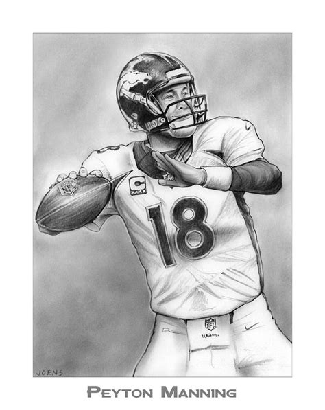 Broncos Peyton Manning Drawing by Greg Joens - Fine Art America