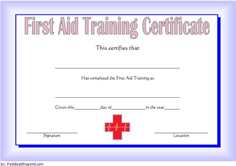 First Aid Certificate Template Free [7+ Greatest Choices] – Fresh ...