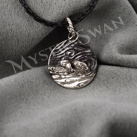 Otter Necklace Otter Medallion Sterling Silver Animal - Etsy